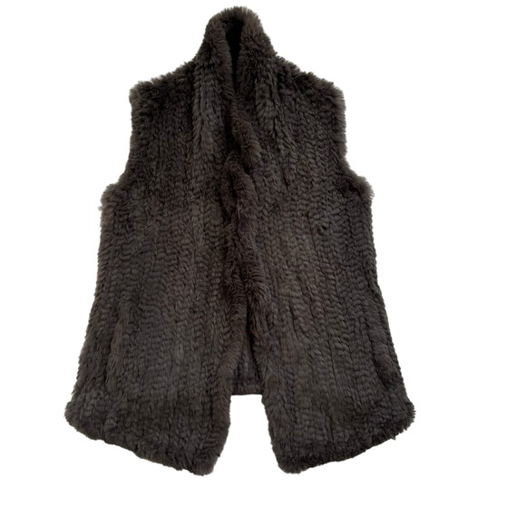 REVOLVE JUNE CORDED RABBIT FUR VEST WITH POCKETS SIZE XS/s - Picture 7 of 15